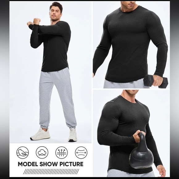 NWT JMIERR Mens Fall Crewneck Shirt Long Sleeve Anti-Wrinkle 2XL - Picture 3 of 6